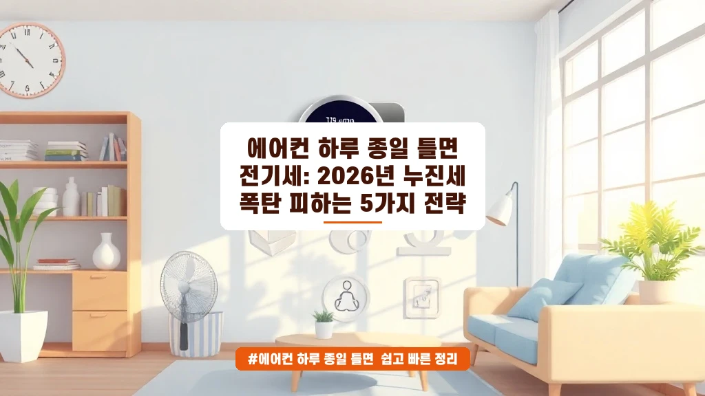 에어컨 하루 종일 틀면 전기세 폭탄? 누진세 피하는 현실적인 방법