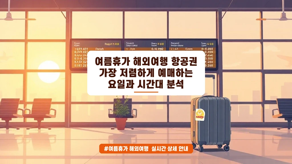 여름휴가 항공권 저렴하게 예매하는 요일과 시간대