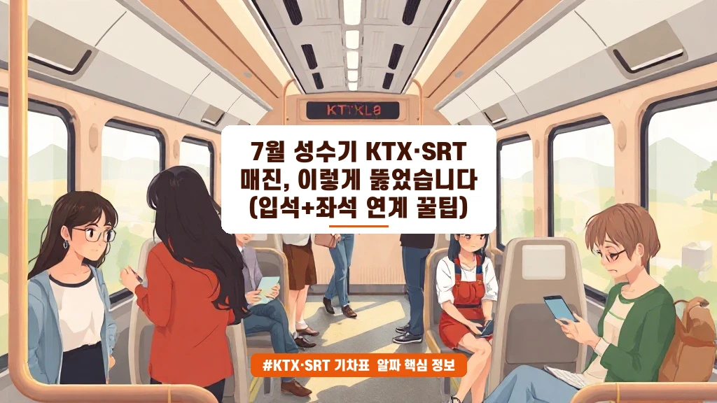 7월 성수기 KTX·SRT 매진? 입석+좌석 연계 꿀팁 대공개
