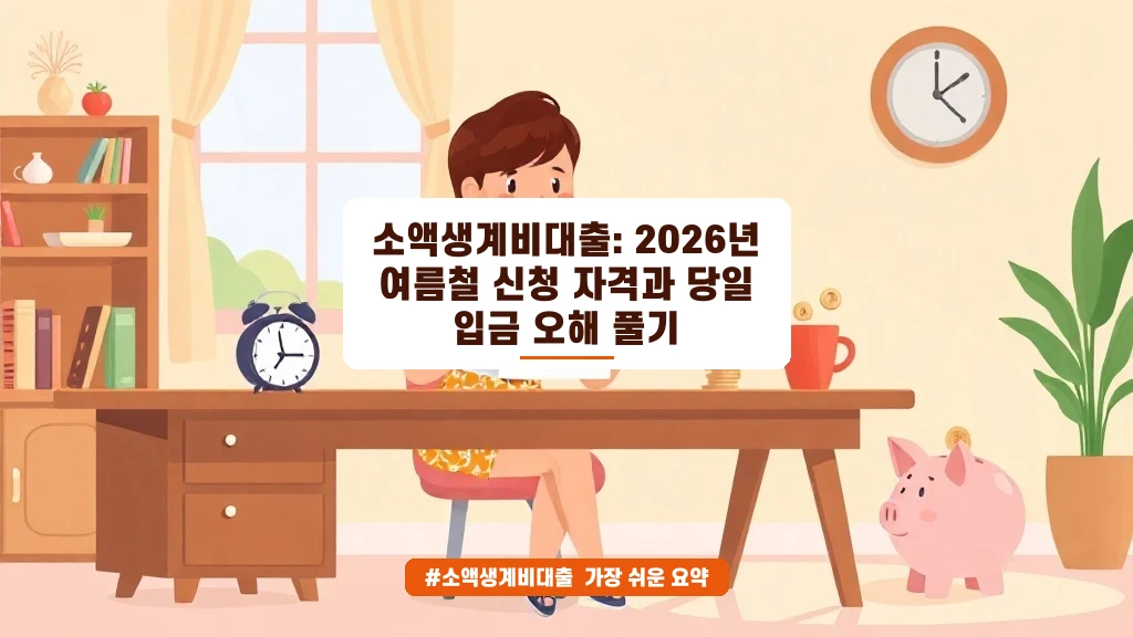 여름철 급전 필요할 때! 소액생계비대출 신청 자격 & 당일 입금 팁