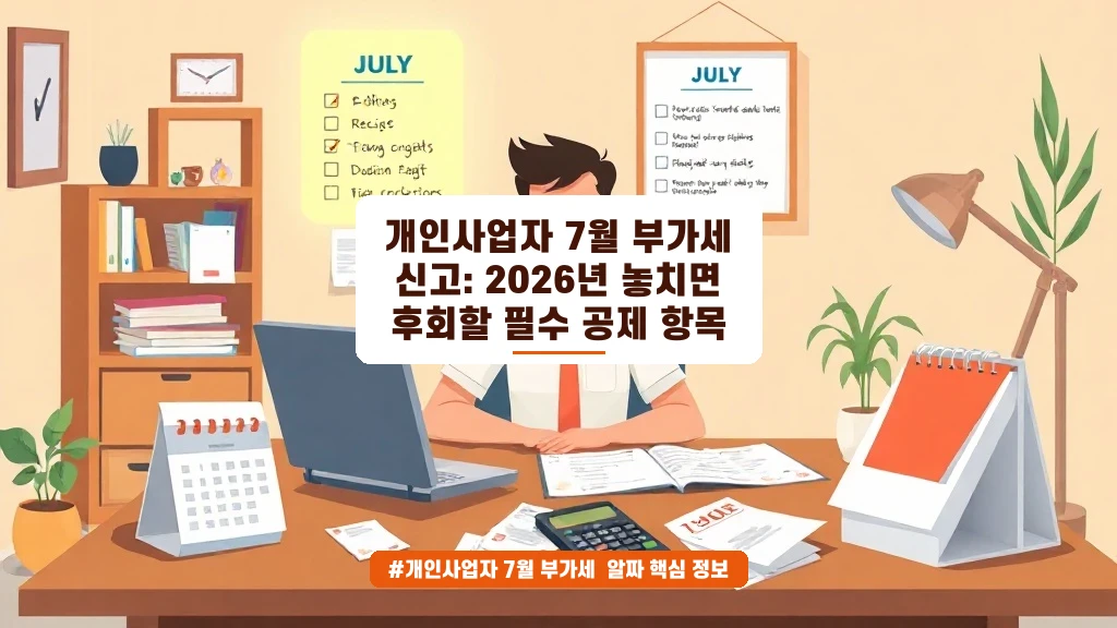 개인사업자 7월 부가세 신고, 이 공제만 챙기면 세금 확 줄어요