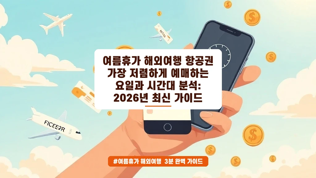 여름휴가 항공권 저렴한 요일과 시간대 꿀팁