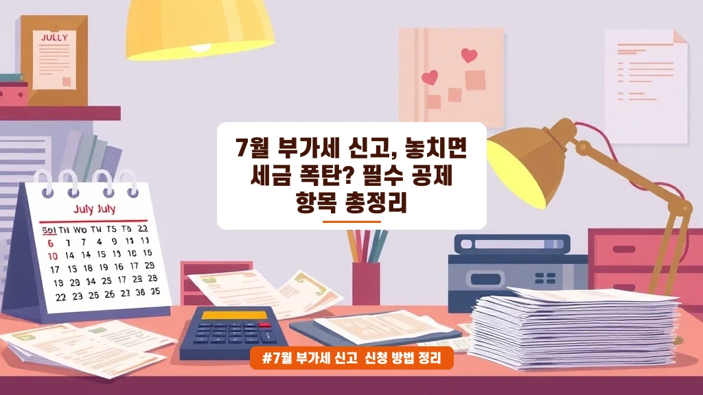 7월 부가세 신고, 이 공제만 챙기면 세금 폭탄 막아요!