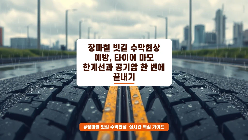 장마철 빗길 수막현상 예방! 타이어 마모와 공기압 체크법