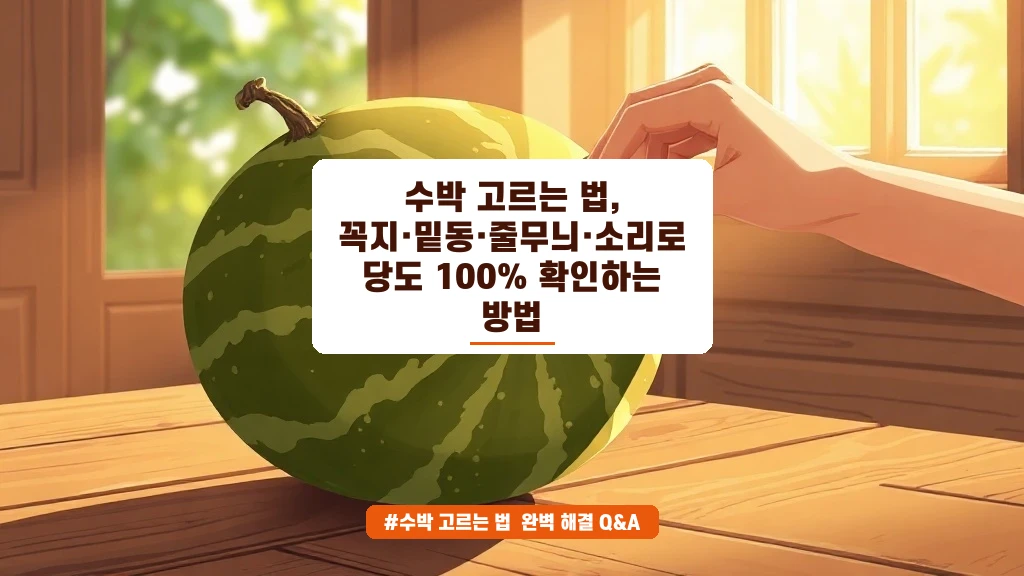수박 고르는 법 꿀팁! 꼭지와 소리로 당도 확인하는 방법
