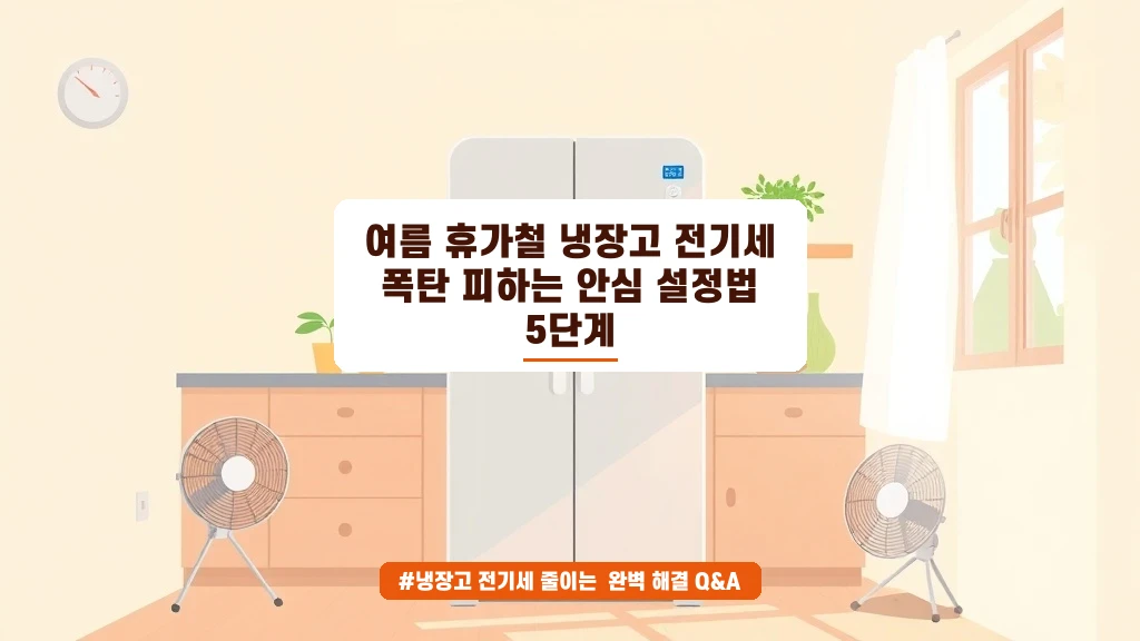 여름 휴가 냉장고 전기세 줄이는 안심 설정 꿀팁