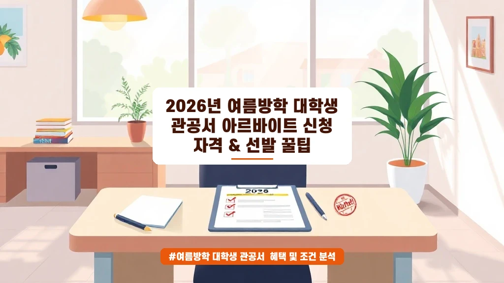 여름방학 관공서 알바 신청 자격 & 합격 꿀팁 대공개!
