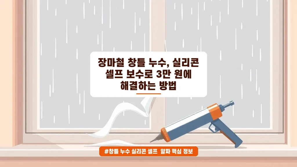 장마철 창틀 누수, 실리콘 셀프 보수로 해결하는 법