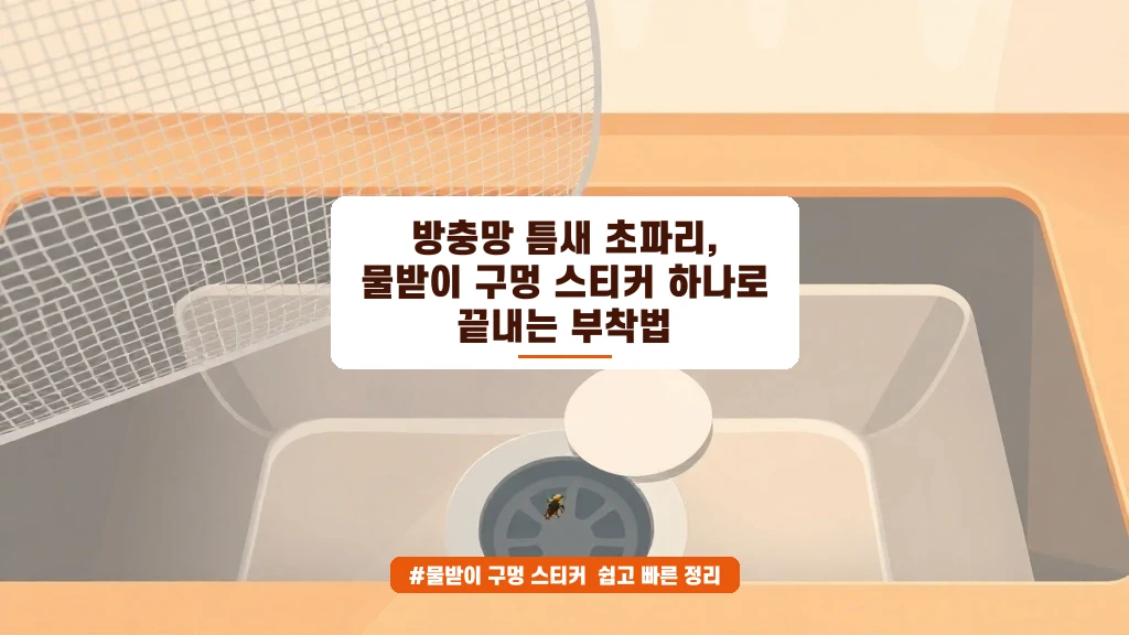 방충망 틈새 초파리 차단! 물받이 구멍 스티커 부착법