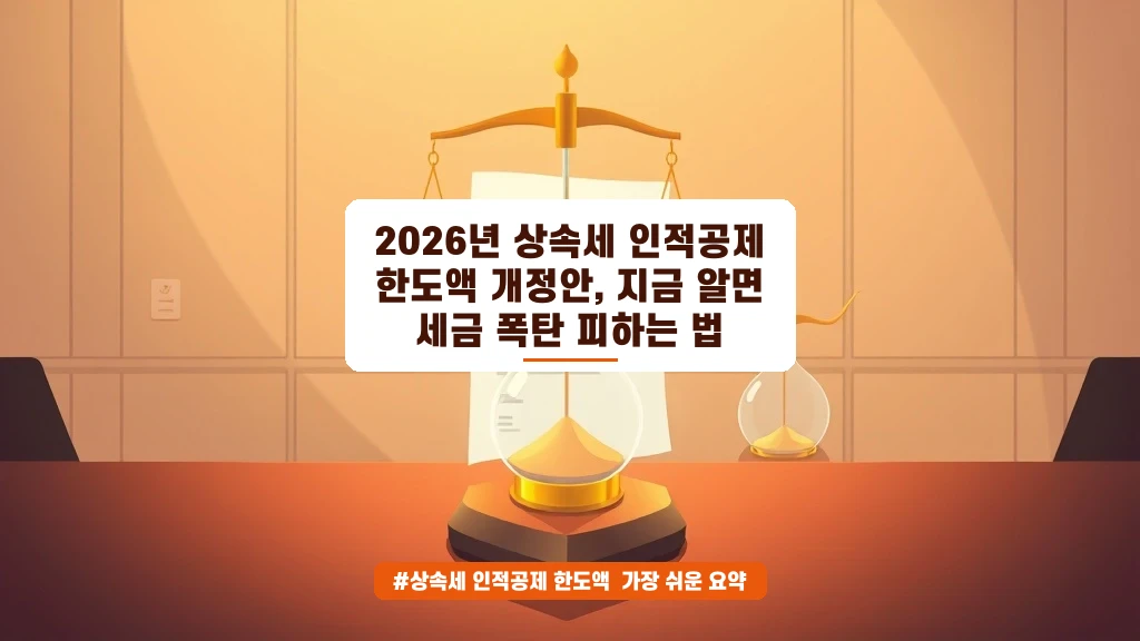 상속세 인적공제 한도액 개정안, 이렇게 바뀝니다