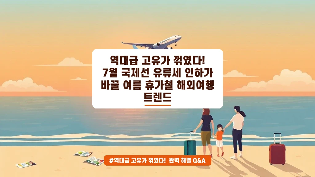 7월 유류세 인하, 여름 해외여행 계획 바꿀까?