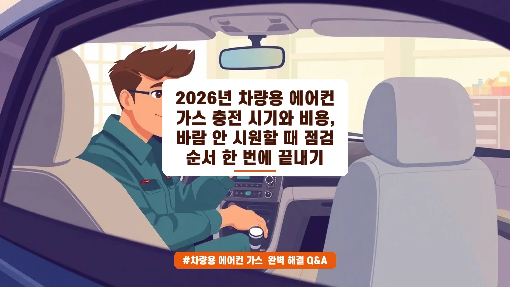 차량 에어컨 가스 충전 시기와 비용, 바람 안 시원할 때 점검 순서