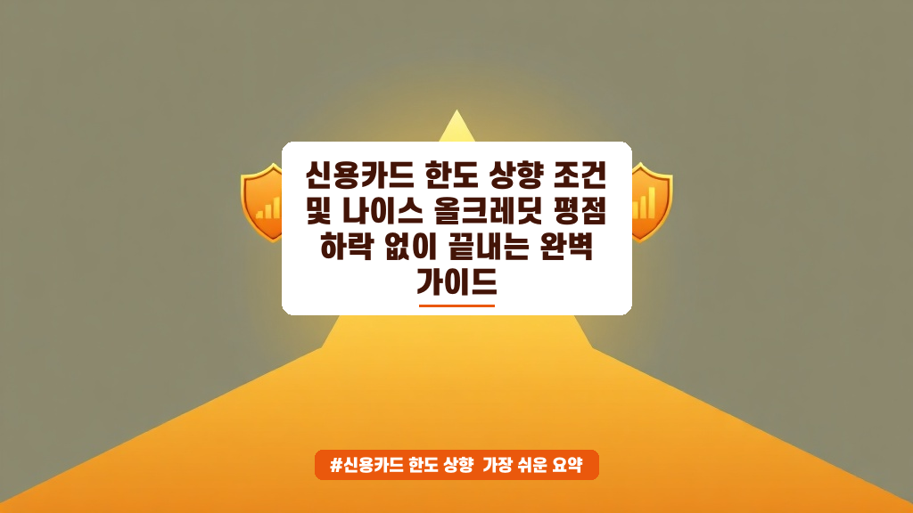 신용카드 한도 상향? 점수 떨어지지 않게 올리는 꿀팁 총정리!