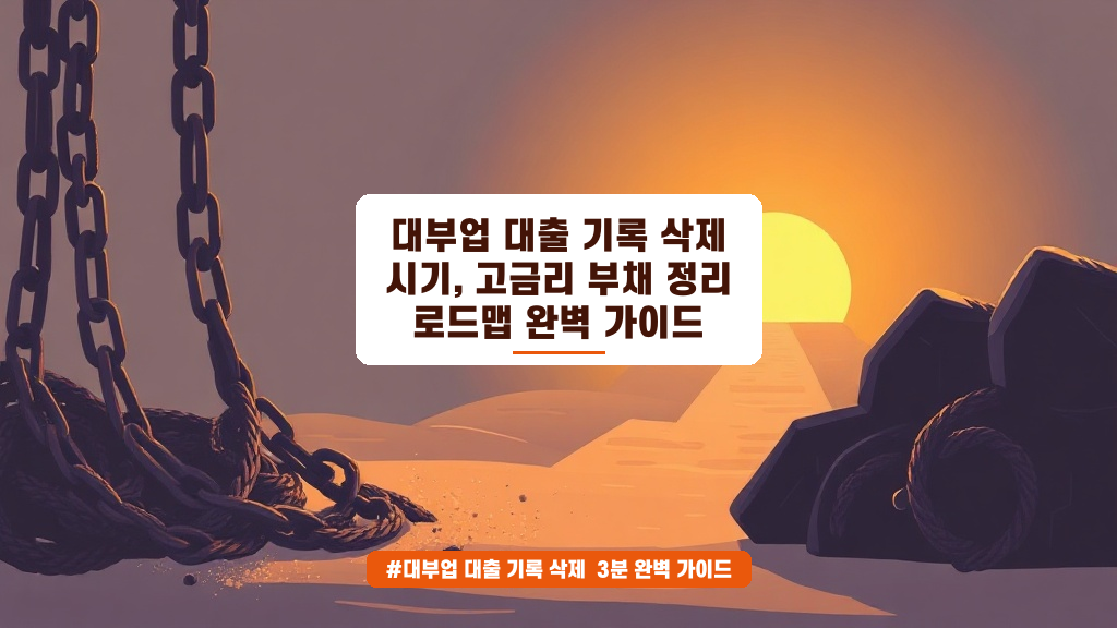 대부업 대출 기록 삭제, 언제부터 가능한가요? 고금리 채무 해결 완벽 가이드 (2026년 06월)
