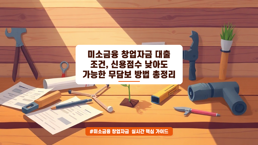 신용점수 걱정 없이? 미소금융 창업자금 대출 A to Z 가이드