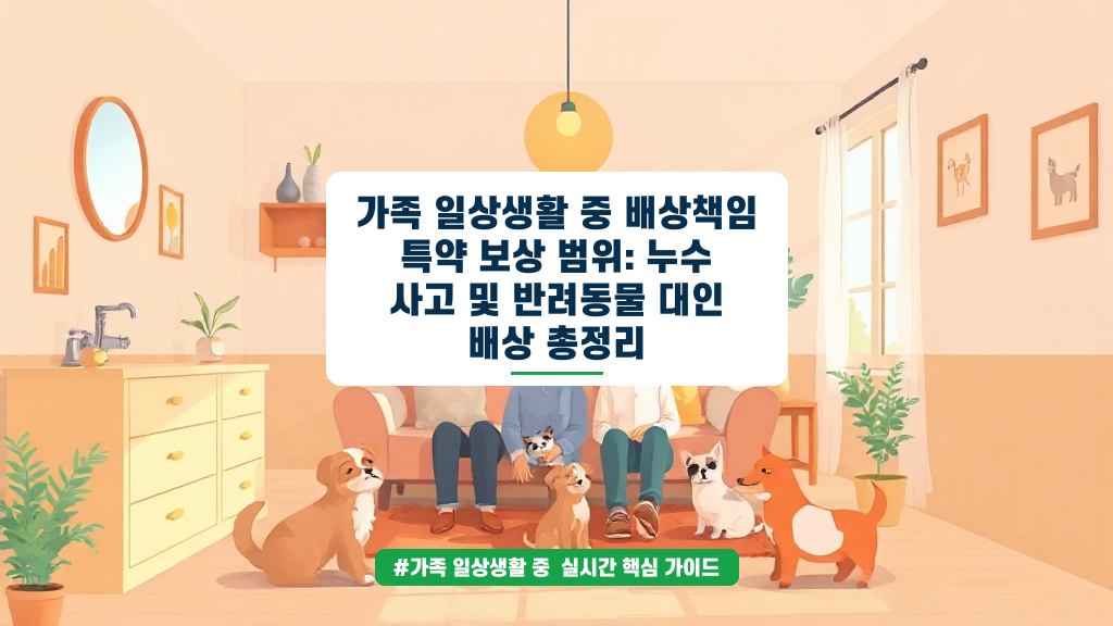 가족 일상생활배상책임, 누수와 반려견 사고까지 똑똑하게 보상받는 법