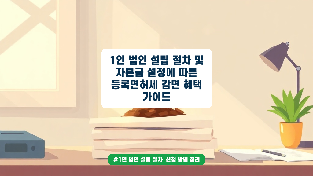 1인 법인 설립 절차와 자본금별 세금 혜택 완벽 정리