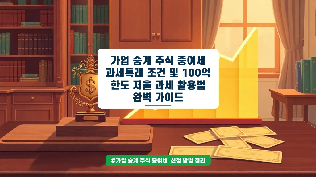 가업 승계 세금 고민 해결! 주식 증여세 특례와 100억 한도 활용법
