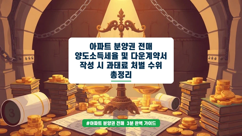 아파트 분양권 전매 양도세율과 다운계약서 과태료 위험 총정리