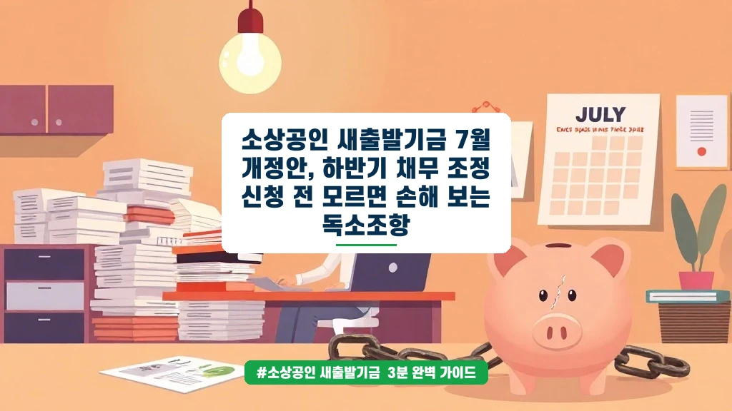 소상공인 새출발기금 7월 개정안, 하반기 신청 전 꼭 확인할 조건