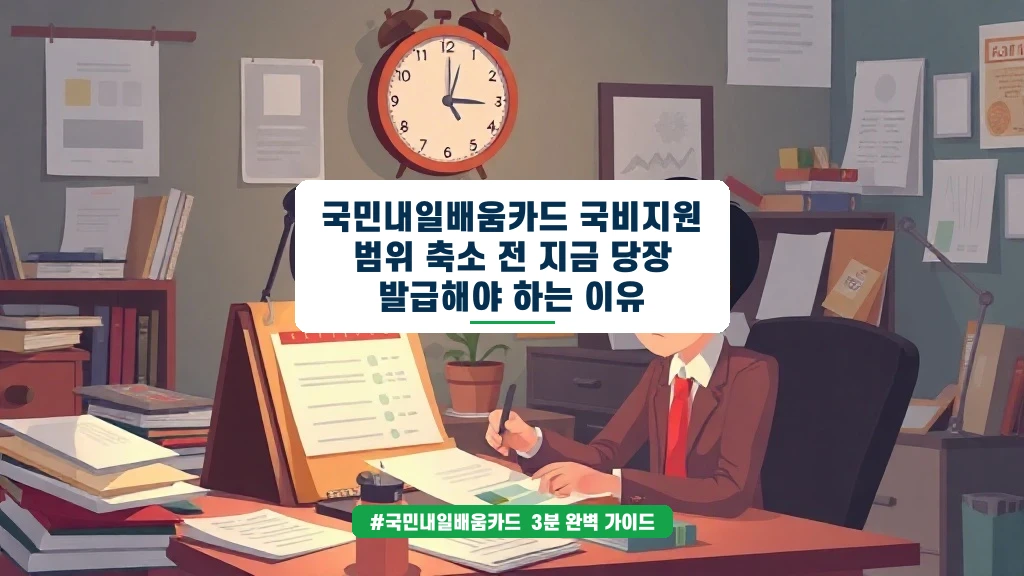 국민내일배움카드 지원 축소 전, 지금 발급해야 하는 진짜 이유