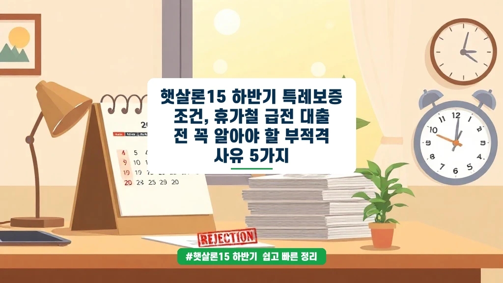 햇살론15 특례보증 조건 & 휴가철 부적격 사유 총정리