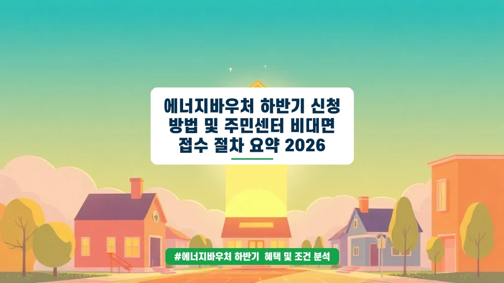 에너지바우처 하반기 신청, 이렇게 하면 끝! 주민센터 & 비대면 방법