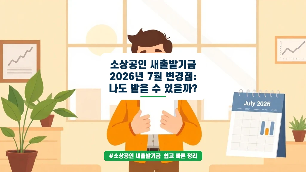 소상공인 새출발기금, 7월부터 이렇게 바뀝니다 (자격+금리)