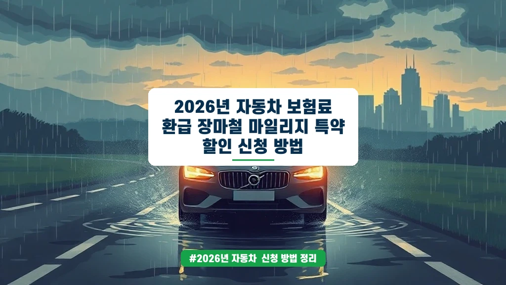 자동차 보험료 환급, 장마철 마일리지 특약까지 한 번에 챙기는 법