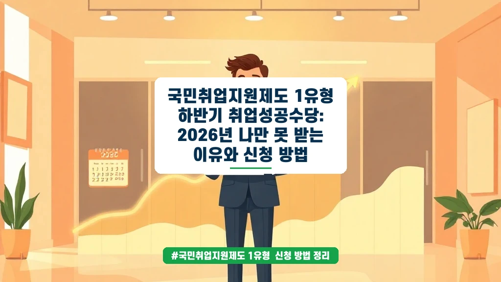 국취제 1유형 하반기 취업성공수당, 놓치면 후회합니다
