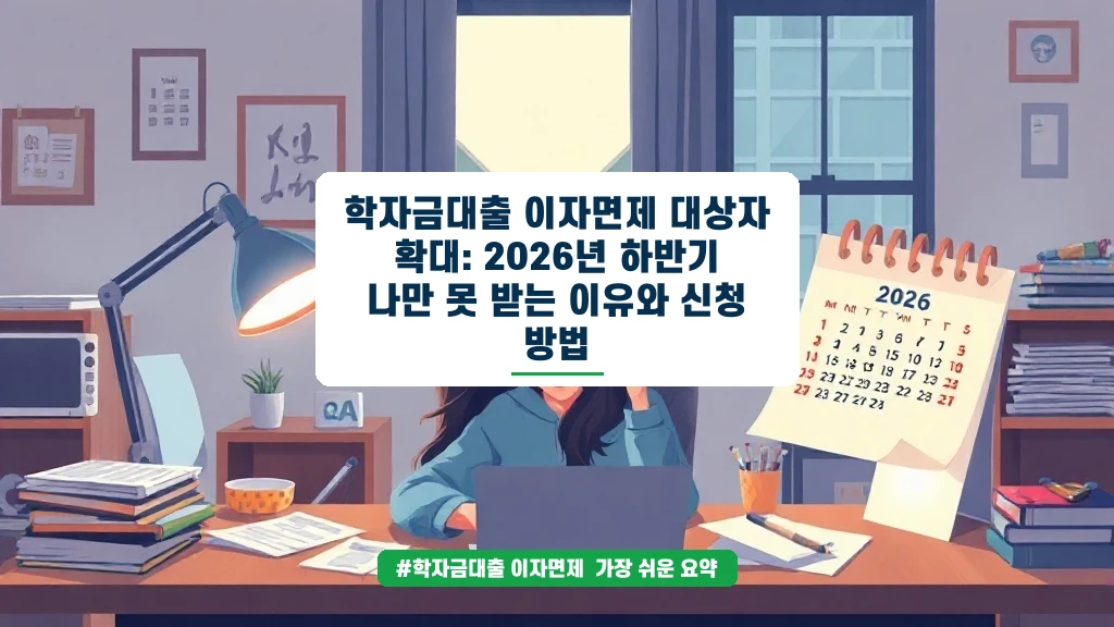 2026년 학자금대출 이자면제, 놓치면 후회할 조건 총정리