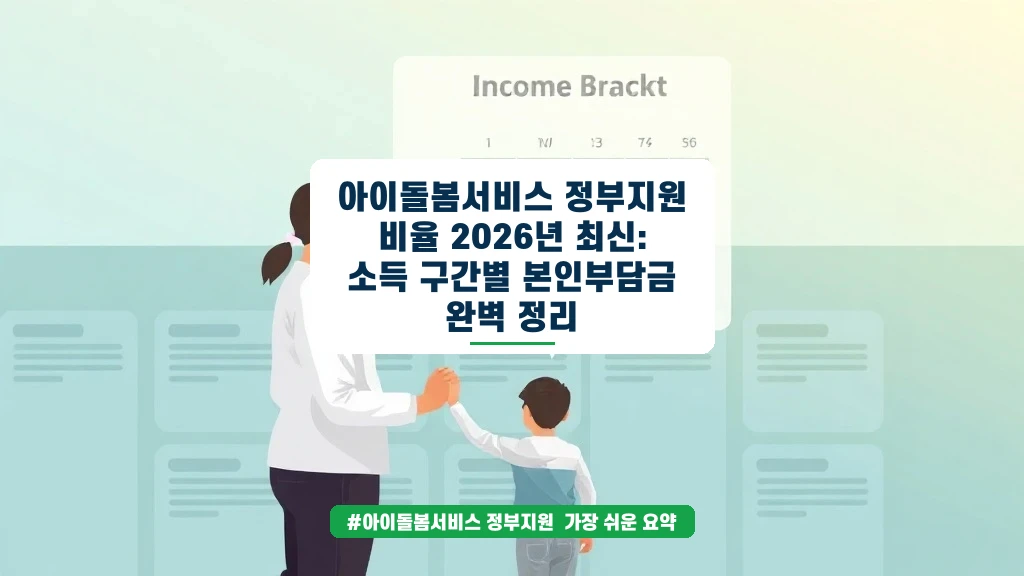 아이돌봄서비스 2026년 지원 비율 & 소득 구간별 정리