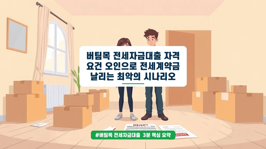 전세계약금 날릴 뻔한 사연, 버팀목대출 자격 조건 다시 보니
