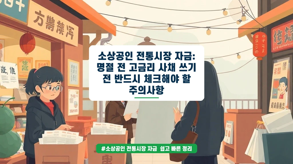 명절 전 고금리 사채? 전통시장 상인이라면 이 자금 먼저 확인하세요