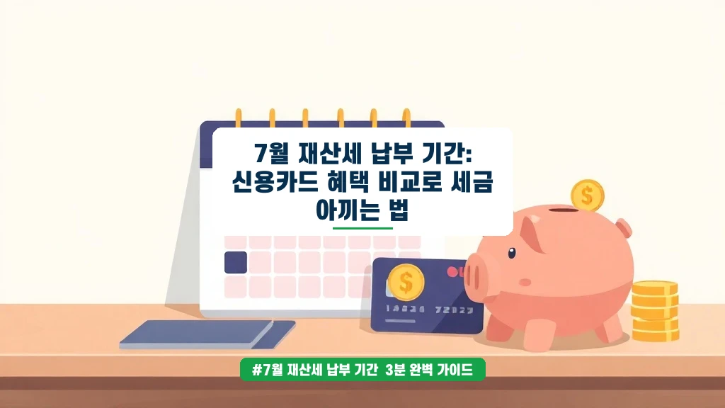 7월 재산세 납부, 카드 혜택 비교로 만원 아끼는 꿀팁