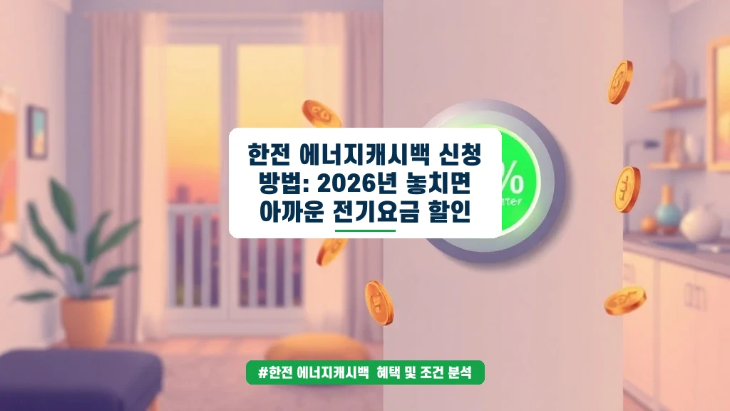 전기요금 아끼는 한전 에너지캐시백, 신청부터 환급 조회까지