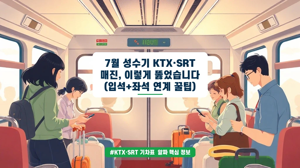 7월 KTX·SRT 매진? 입석+좌석 연계 꿀팁과 암표 예방법