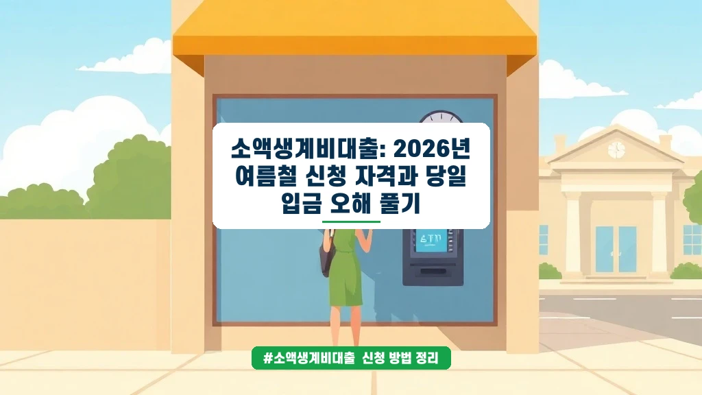 여름철 소액생계비대출, 당일 입금 가능할까? 신청 조건 총정리