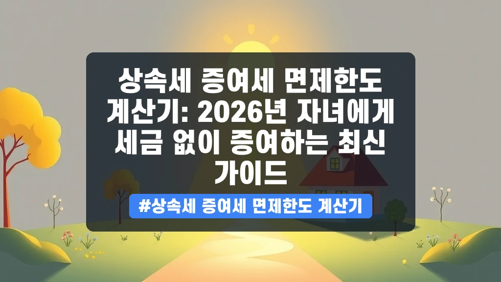 상속/증여세, 세금 폭탄 맞을까 걱정되시죠? 면제한도 계산하는 법