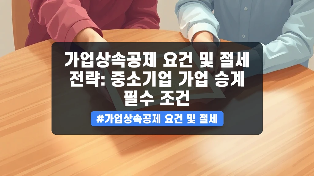 가업 상속세 걱정 끝? 중소기업 승계 필수 절세 가이드
