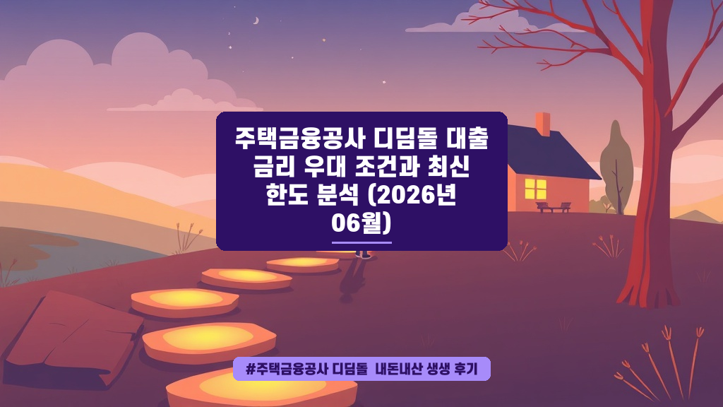 [2026년 06월] 디딤돌 대출, 내 가족 조건으로 이자 얼마나 아낄 수 있을까? (금리 우대 완벽 분석)