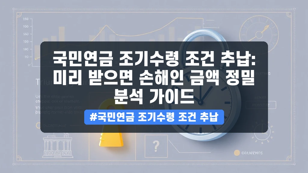 조기 연금, 미리 받는 게 오히려 손해? 국민연금 금액 꼭 확인하세요!