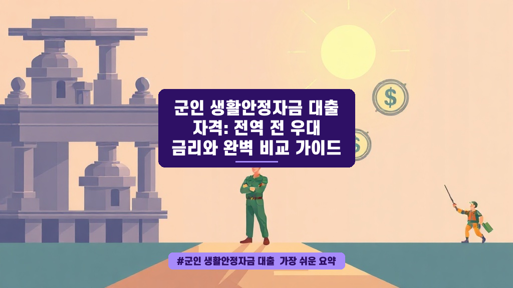 전역 후 생활비, 놓치지 마세요! 군인 안정자금 대출 자격 완벽 정리