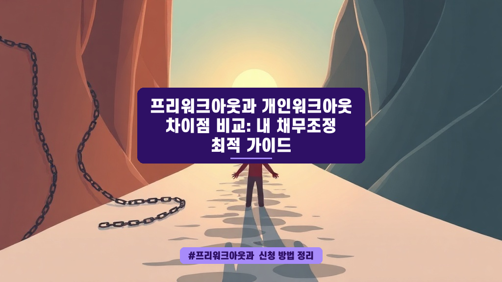 채무조정, 무엇이 나에게 맞는 걸까요? 개인/프리워크아웃 완벽 비교 가이드