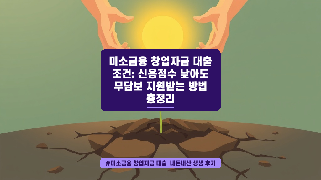 신용점수 때문에 망설여지시나요? 미소금융 창업자금, 무담보로 받는 방법 총정리!
