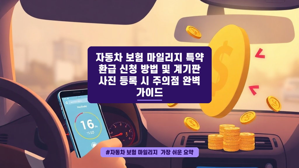 자동차 보험 마일리지 환급, 놓치면 아까운 내 돈 돌려받는 꿀팁