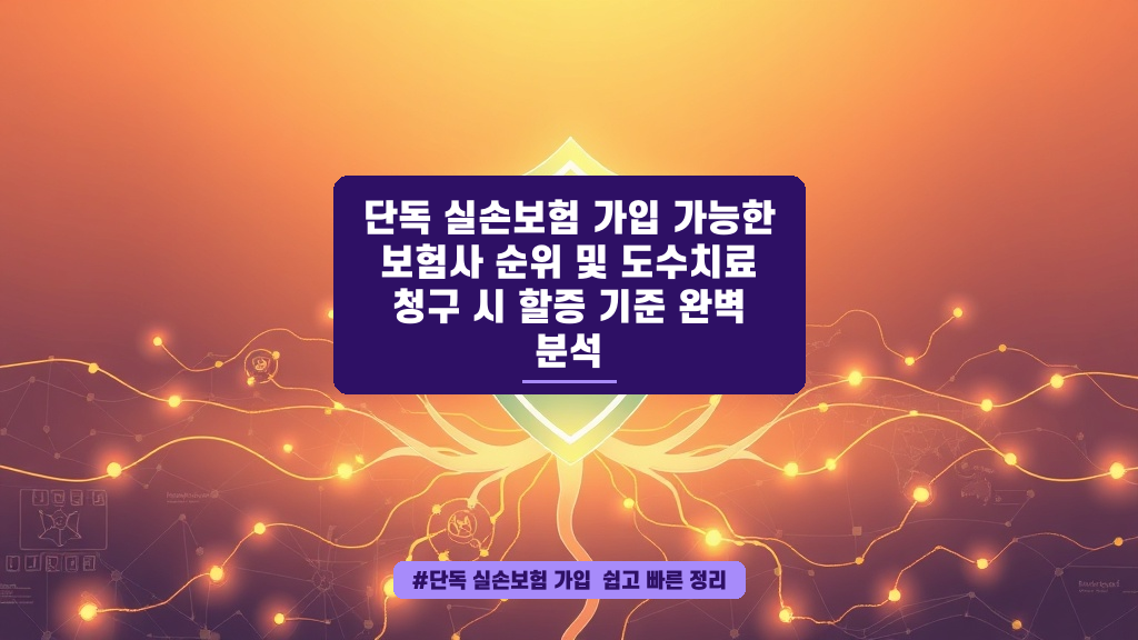 단독 실손보험 가입과 도수치료 할증, 똑똑하게 챙기는 법