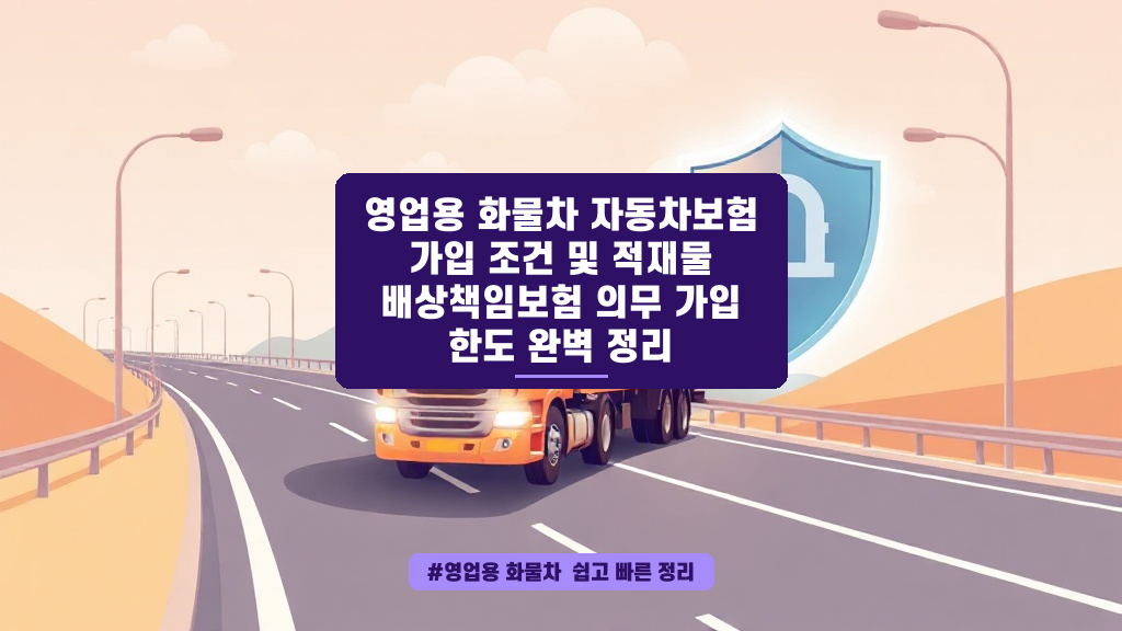 영업용 화물차 첫걸음, 보험 가입 시 꼭 알아야 할 꿀팁 모음