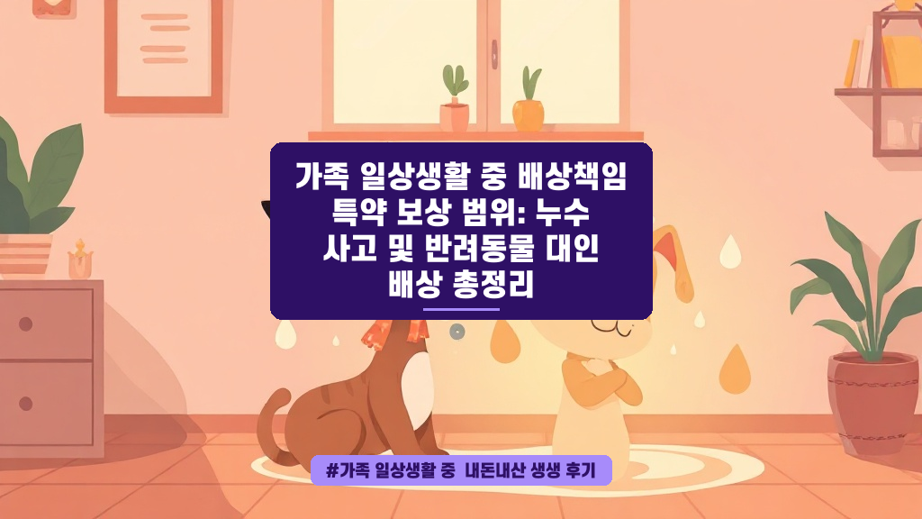 아랫집 누수 사고로 당황하셨나요? 가족 일상생활배상책임 꼼꼼하게 챙기기