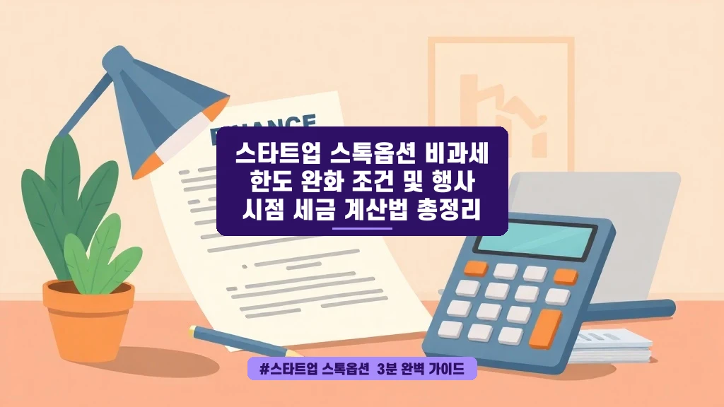 스타트업 스톡옵션 비과세 혜택, 놓치면 아까운 세금 계산법 총정리